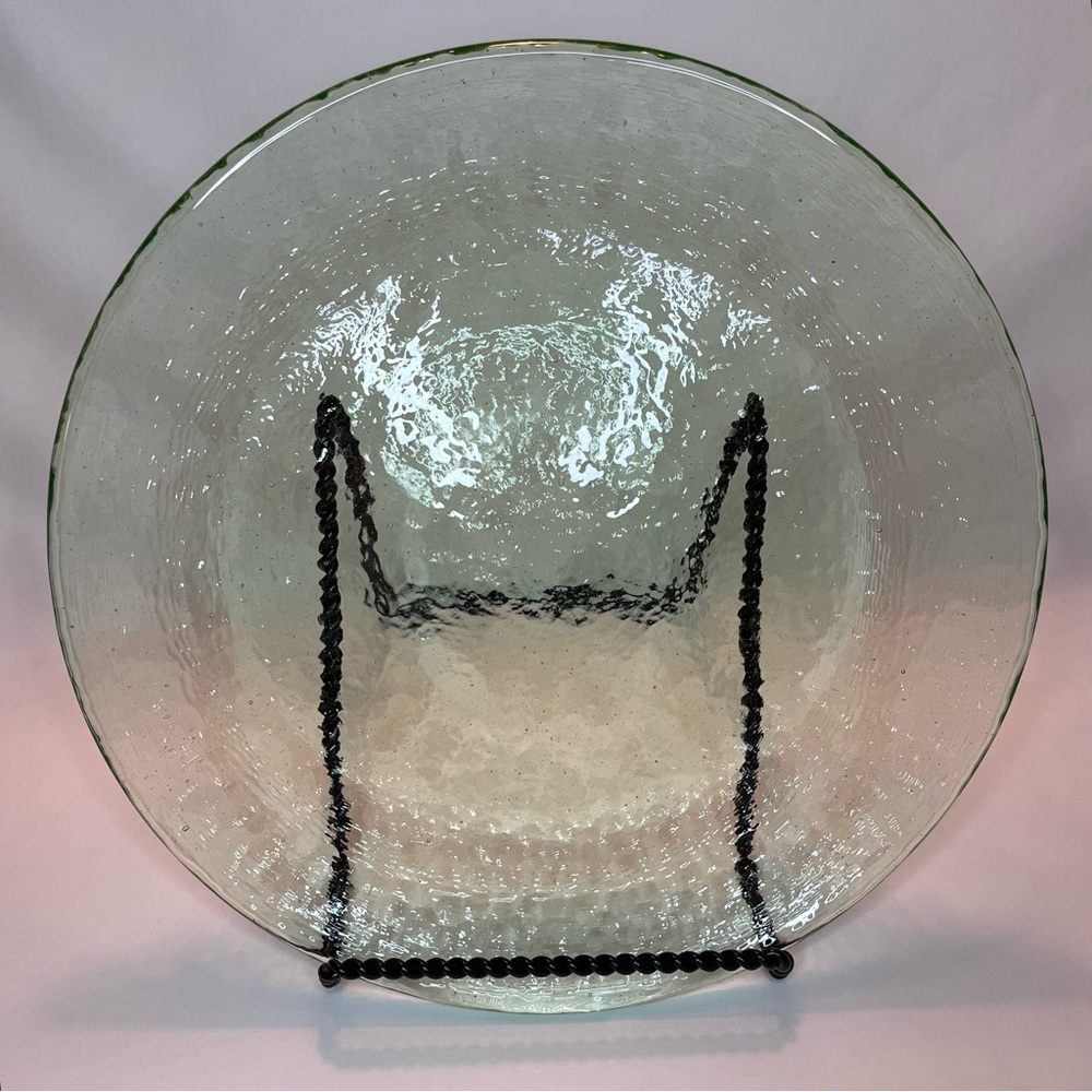 Authentic Fire & Light Recycled Glass Dinner Plate Celery Green 11 inches Art
